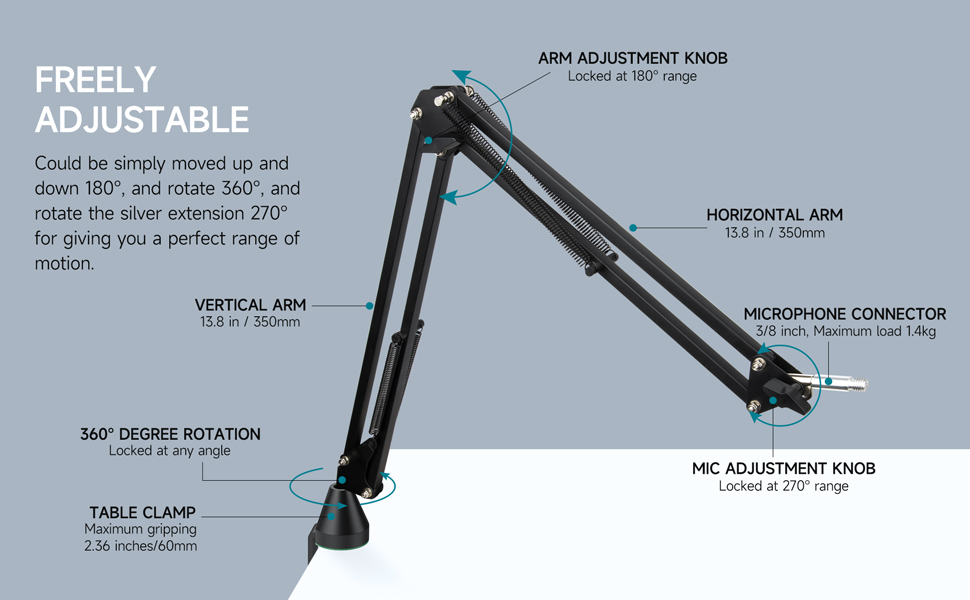 Кріплення для мікрофона Blue Yeti з поп-фільтром - Blue Yeti X, Youshares, для студії, подкастів, стрімінгу