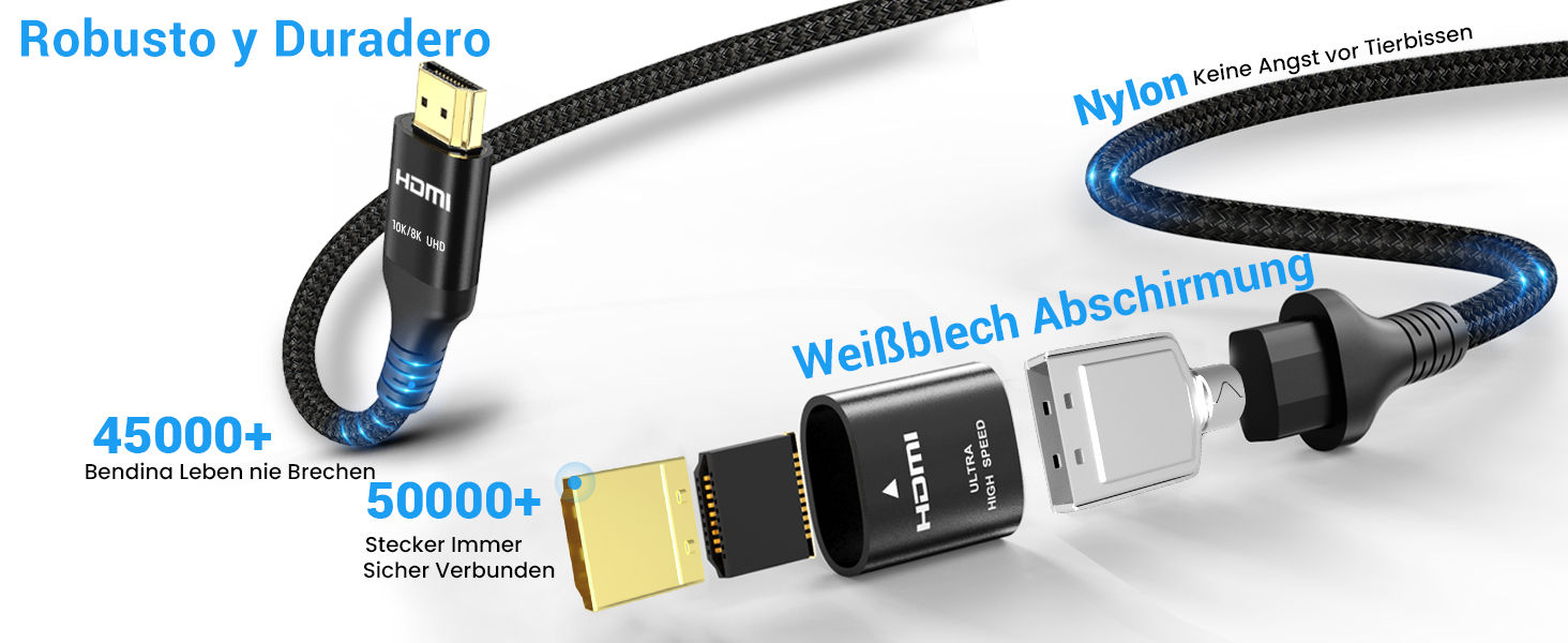 HDMI 2.1 кабель Etseinri 2 метри, 48Gbps, 4K 240Hz, 8K, eARC, HDCP2.3, HDR, Dolby Atmos, Vision для моніторів, телевізорів, проекторів, чорний