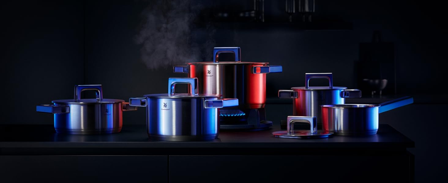 Каструля WMF Ultimate Cool 16 см без кришки, 1,4 л, Cromargan® нержавіюча сталь, без покриття, для індукційних плит, з внутрішньою міткою об'єму, придатна для миття в посудомийній машині