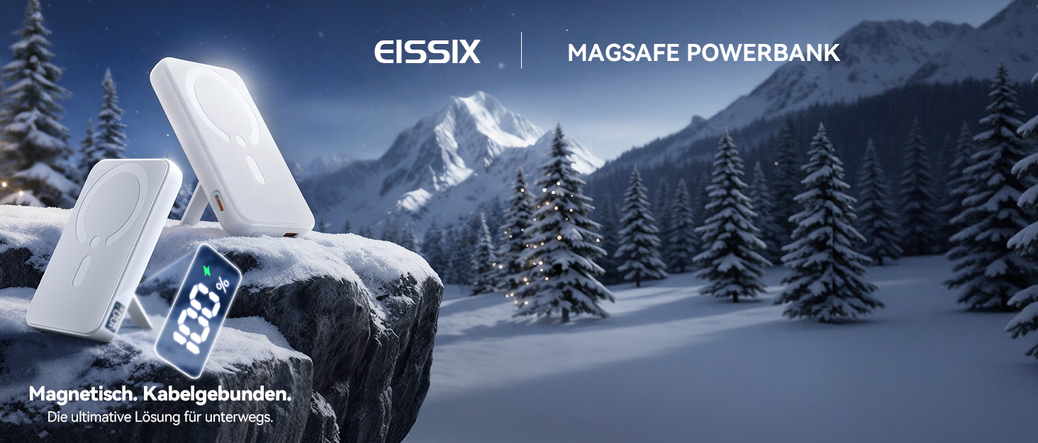 Магнітний Power Bank для MagSafe 12000mAh 22.5W з PD, LED-дисплеєм та USB-C для iPhone 17/16/15/14/13/12 Pro Max, білий
