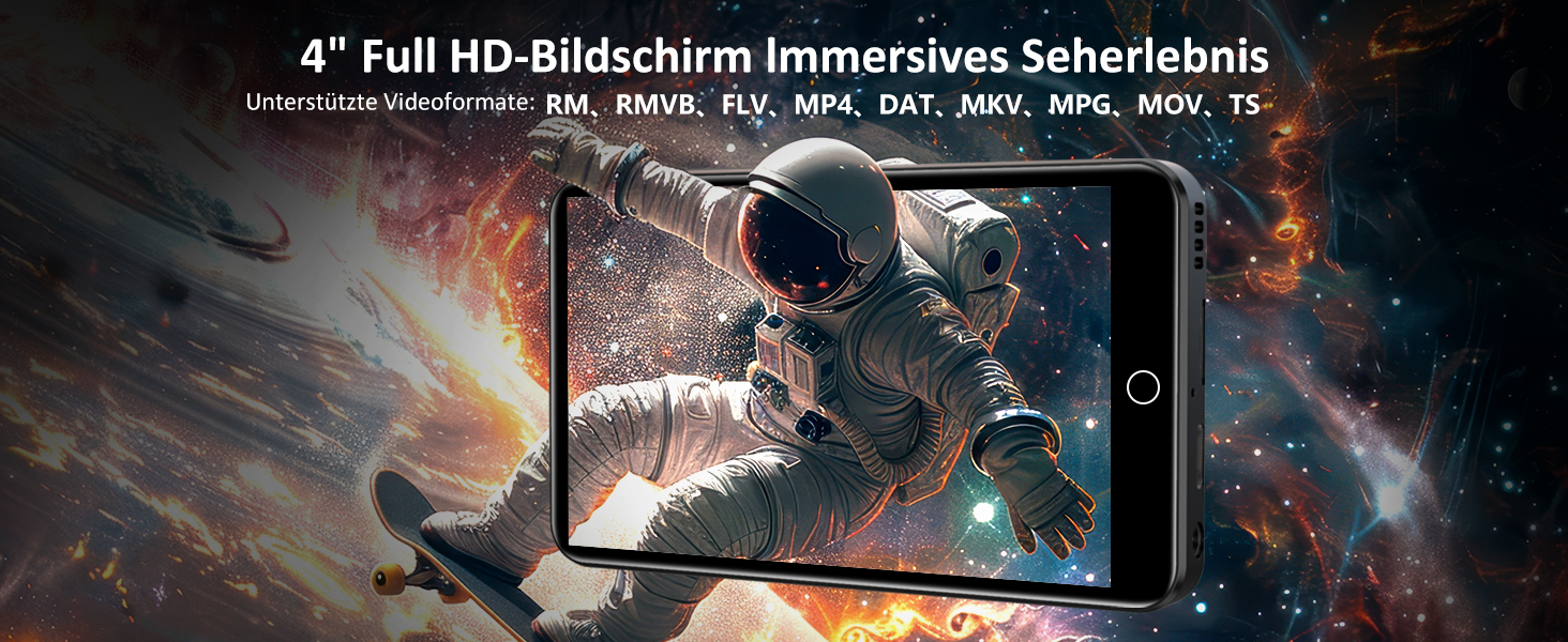 MP3 плеєр 96GB з Bluetooth, Wi-Fi, Android 13.0, Spotify, FM-радіо (чорний)