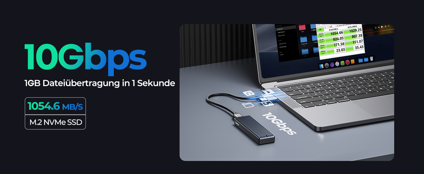 Зовнішній корпус (кейс) ORICO M.2 NVMe SSD USB-C 3.2 Gen2 10Gbps для PCIe M-Key/M+B Key (2230/2242/2260/2280), з підтримкою UASP