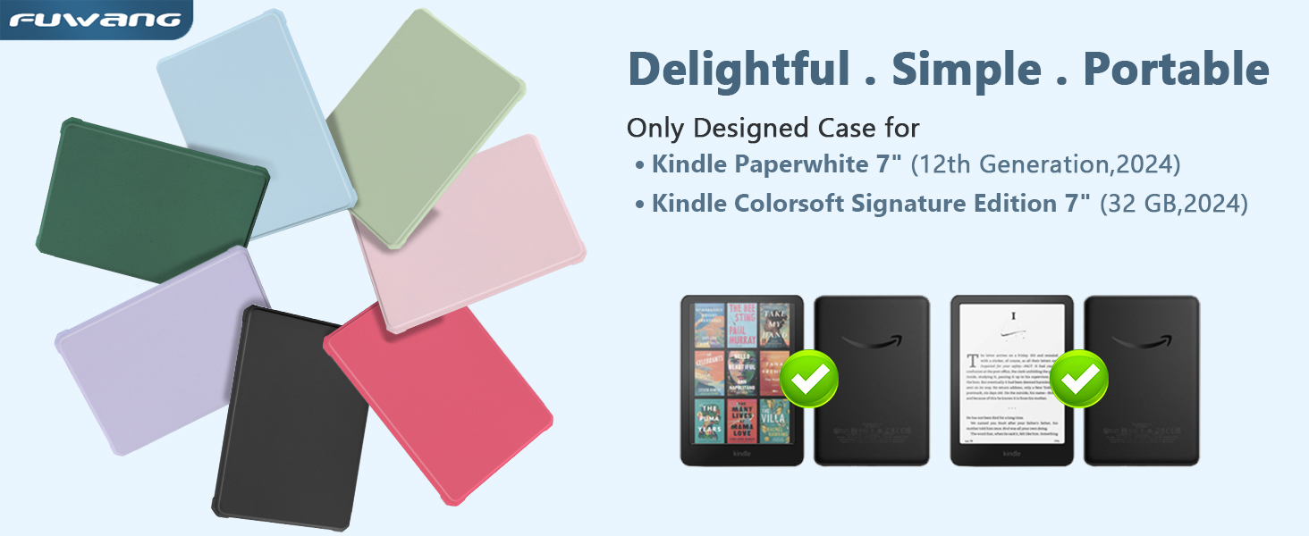 Чохол для Kindle Paperwhite 7' та Kindle Colorsoft Signature Edition (2024/2025), вологостійкий, з магнітним закриттям (світло-блакитний)