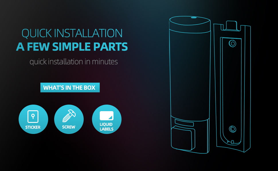 Ручний дозатор мила CHUANGDIAN, настінний, 200 мл, білий, сріблястий