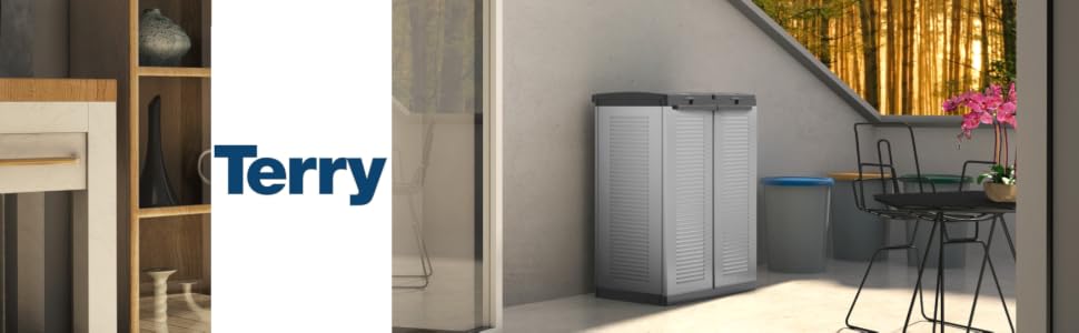 Шафа для сортування сміття Terry Ecocab 2, для приміщень та вулиці, з 2 роздільними відсіками, сіра, 68x39x88,7 см