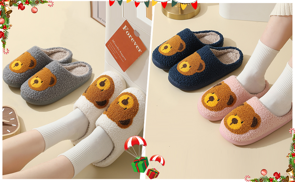 Тапочки домішки жіночі та чоловічі, м'які, плюшеві, ретро, теплі, зручні, з антиковзким покриттям, білий, Bär104, 36/37 EU