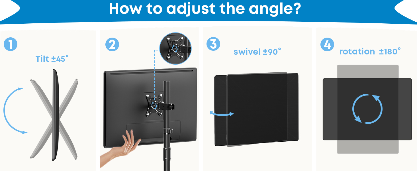 Кріплення для моніторів WORLDLIFT: 2 монітори один над одним, 17-35 дюймів, до 12 кг, регулювання висоти, VESA 75/100