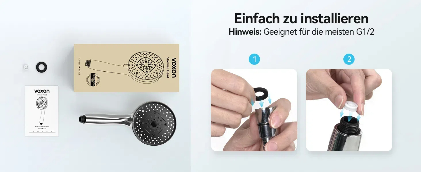 Насадка для душу VOXON з 10 режимами, високий тиск, економія води, для чищення ванни та плитки