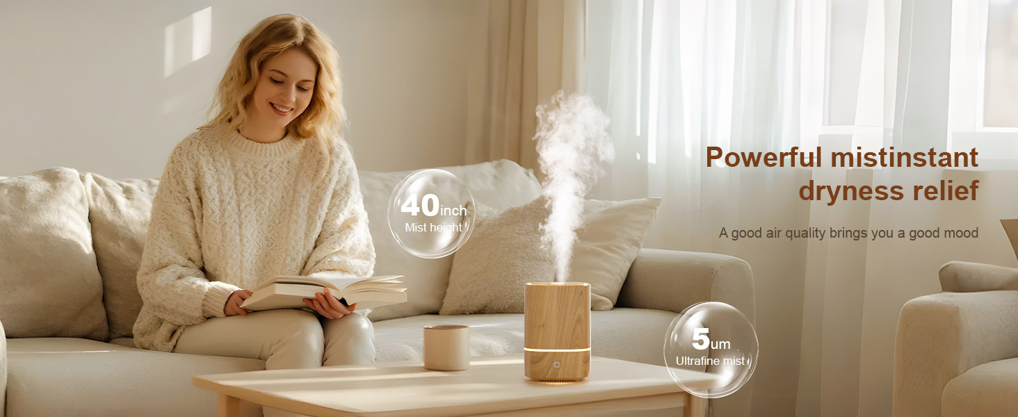 Дифузор ароматерапевтичний ультразвуковий 125мл, зволожувач повітря з LED-підсвіткою 7 кольорів, функція автовимкнення, для дому та офісу (Береза)