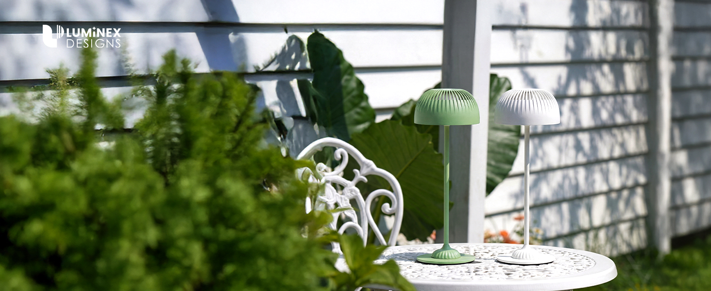 Світлодіодна настільна лампа бездротова LED для вулиці та дому, димована, з акумулятором 5200mAh, IP54, чорна (2 шт)