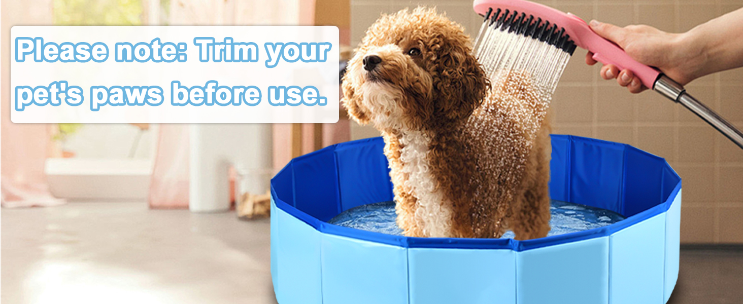 Складний басейн для собак 100x30 см - переносний басейн з ПВХ для великих собак, блакитний, з неслизьким дном