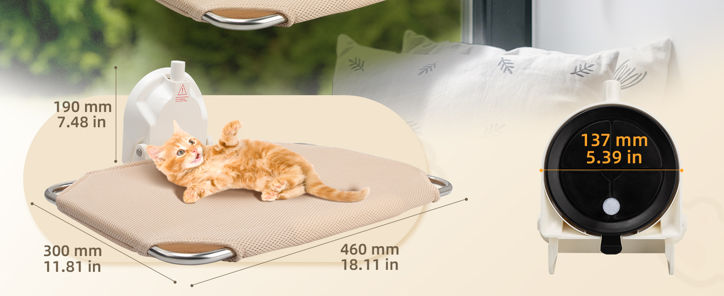 Крісло-гамак для кота ITSOGOO на вікно, кріпиться на присосках, 46x30 см, до 25 кг