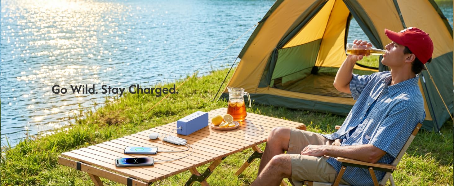 Повербанк VEGER 10000mAh 22.5W з вбудованим кабелем USB-C, швидка зарядка, білий