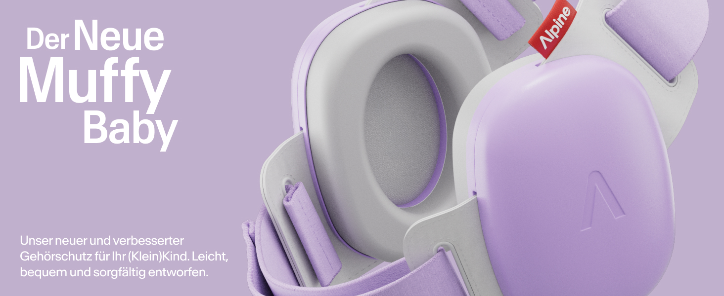 Захисні навушники Alpine Muffy Baby Komfort для дітей до 48 місяців - навушники для захисту від шуму, фіолетовий колір
