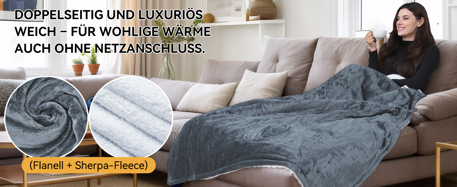 Електрична ковдра Olycism з автовимкненням, 160x130 см, 10 режимів нагріву, таймер, захист від перегріву, для дому та офісу, сіра