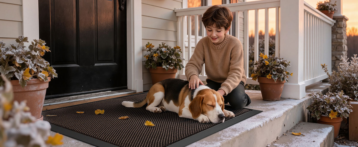 Килимок привідний вуличний 40x60 см, протиковзний силіконовий килим для бруду та пилу, вологостійкий та придатний для прання, чорний