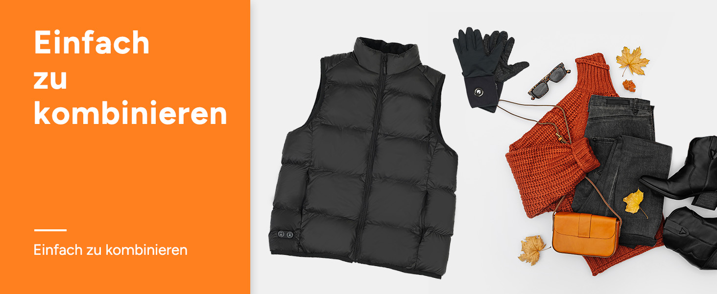 Обогрівальна жилетка Dr.Prepare для чоловіків та жінок з Powerbank 16000mAh, 3 режими нагріву, 10 зон нагріву, для активного відпочинку, подорожей, спорту, чорна