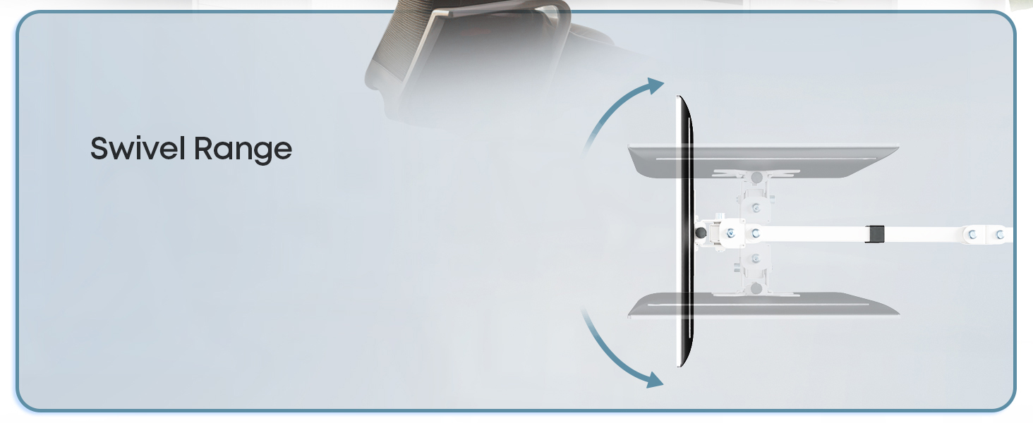 Підставка для монітора PUTORSEN на 3 монітори - сумісна з LCD/LED телевізорами 13'-27' (33-68см), вантажопідйомність 7 кг на монітор, регулювання на 180°, поворот 360°, регулювання висоти, білий колір