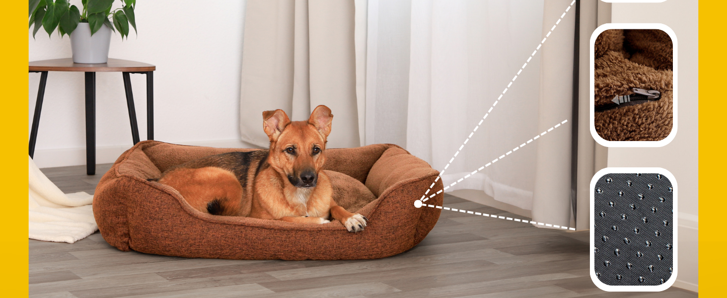 Килимок для собак Lionto знімний, сірий, 75x60 см, м'який, з антиковзаючою основою