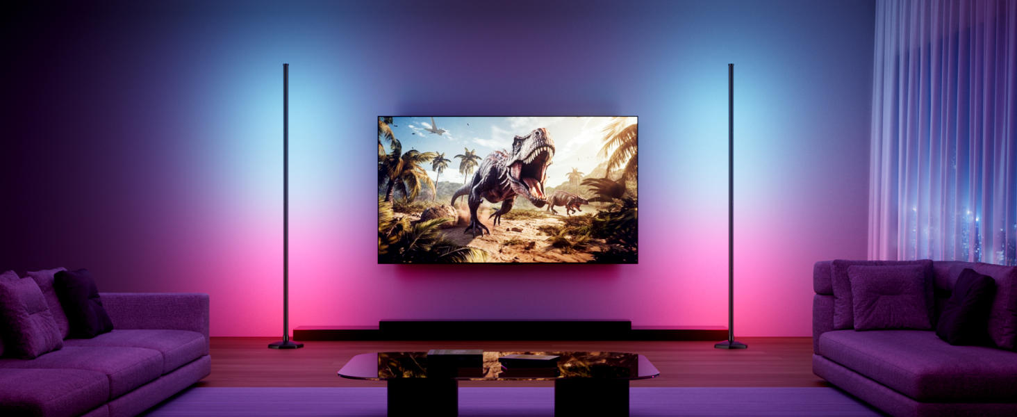 LED-підлогова лампа WISIMMALL з RGBIC підсвічуванням, 170 см, диммування, керування пультом/додаток, 16 млн кольорів, 300 режимів, музичний синхронізатор для вітальні, спальні, ігрової кімнати