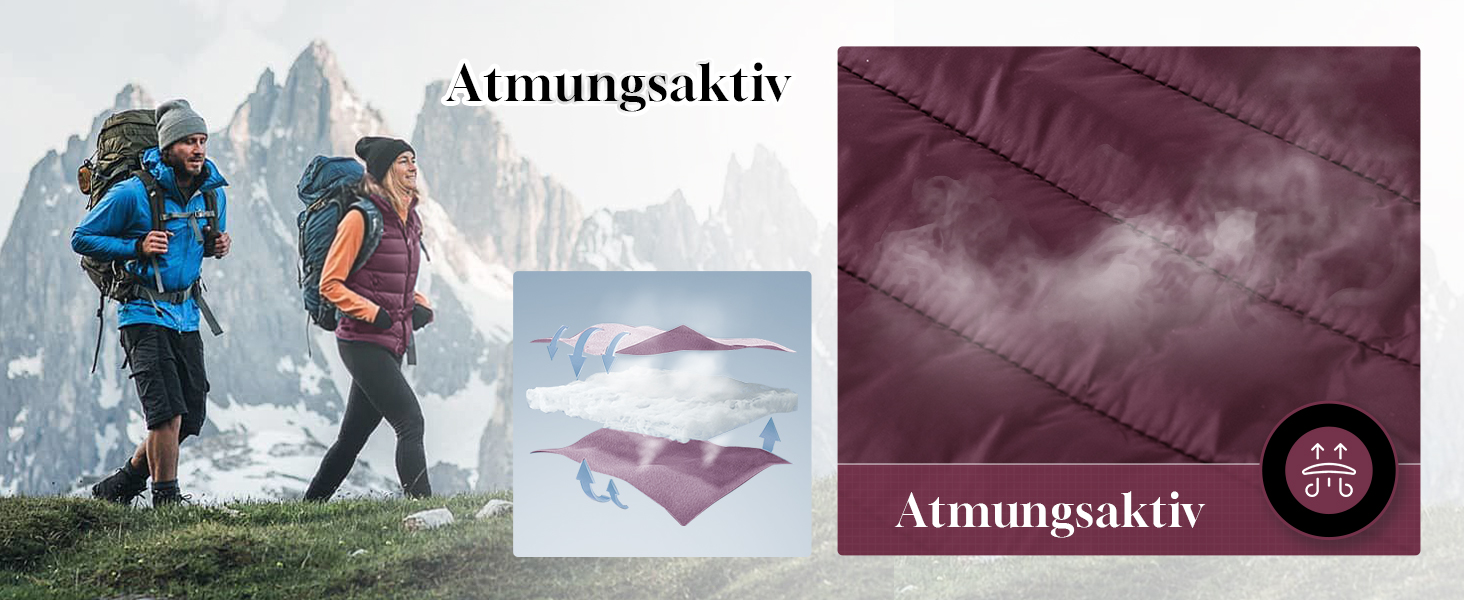 Стьобана жилетка Outdoor Ventures для жінок з капюшоном: тепла спортивна жилетка для походів, кемпінгу та їзди на велосипеді (Рожева, L)