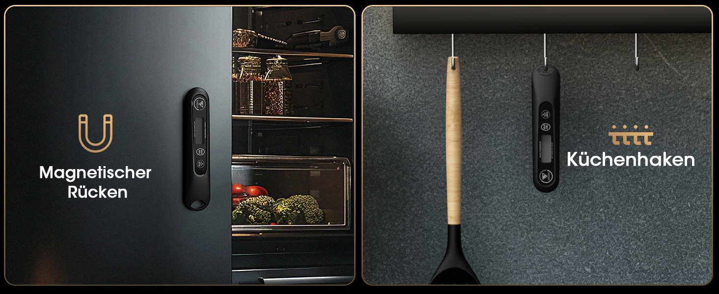 Цифровий кухонний термометр DOQAUS для приготування м'яса, випічки та грилю з LCD екраном