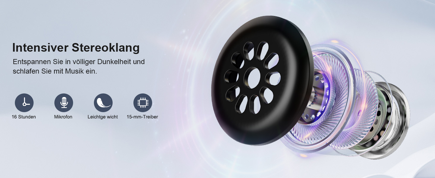 Маска для сну Musicozy з навушниками | Bluetooth 5.4, блокування світла, для подорожей, преміум-якість | Подарунок для чоловіків та жінок (Сірий)