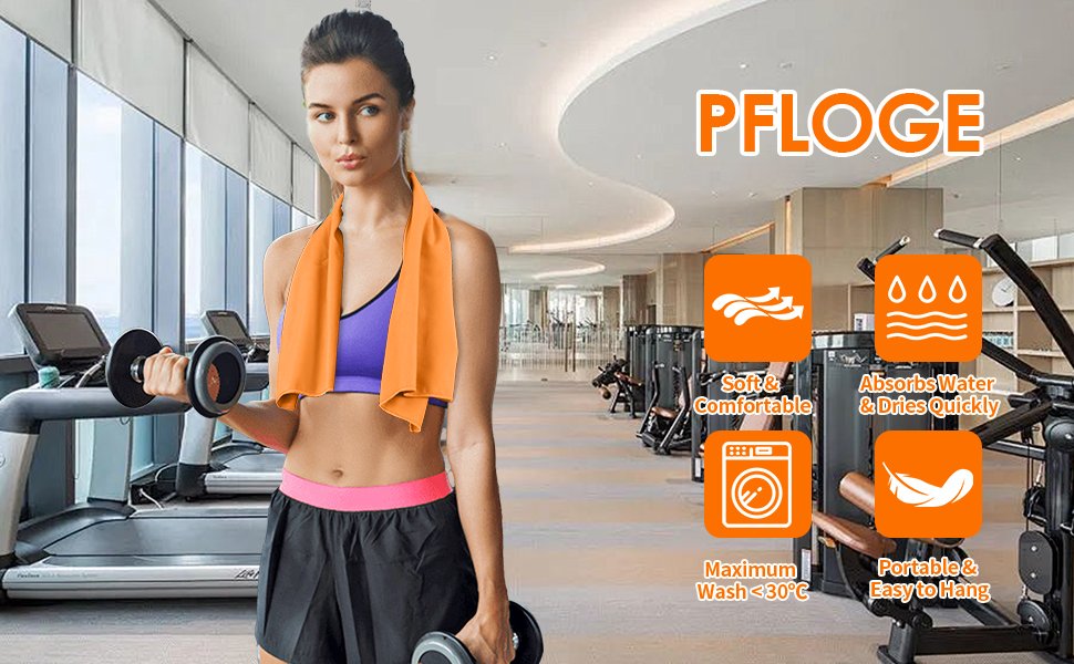 Набір з 3 рушників з мікрофібри, 180x80 см + 2 рушники 80x40 см, для фітнесу, сауни, пляжу, подорожей, темно-зелений (оранжевий)