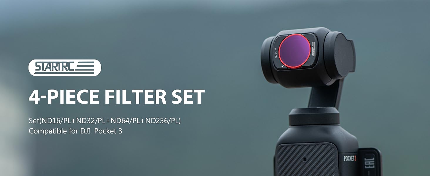 Набір фільтрів STARTRC для DJI Osmo Pocket 3 Creator Combo: CPL, ND 8, ND 16, ND 32, ND 64, ND256 (магнітні, версія з алюмінію)