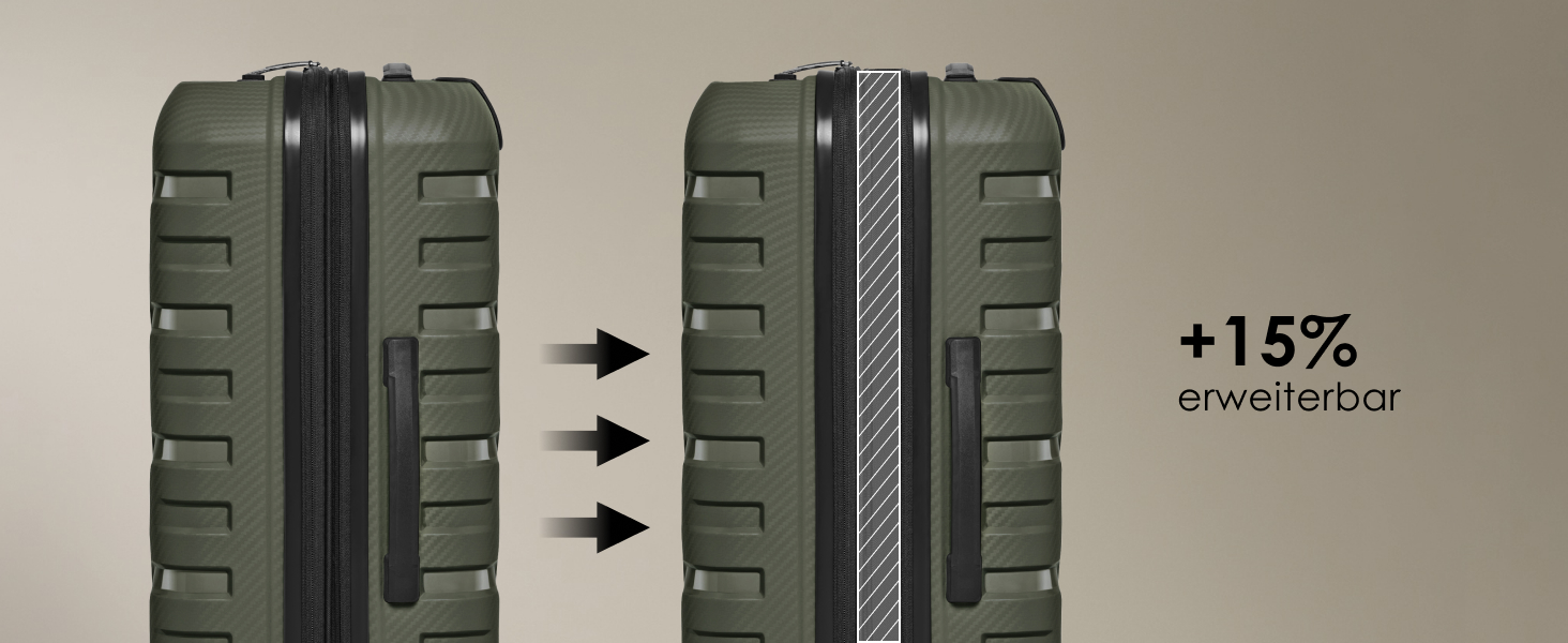 Чемодан тріумф SMARTBOX Olive L (76 см), розширюваний, 111-120 л, поліпропілен, 4 колеса, TSA-замок, 4.2 кг