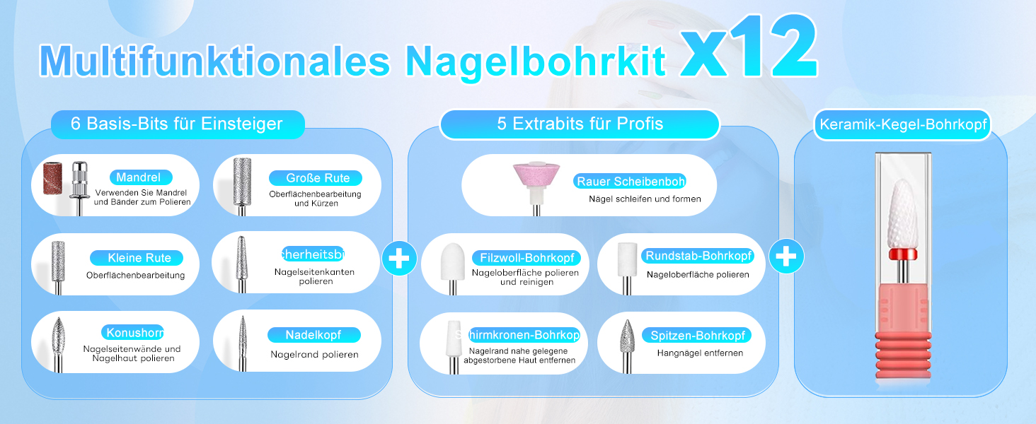 Електрична машинка для манікюру та педикюру CozyZen Professional: 45000 об/хв, LCD-дисплей, керування рукою/ногою, тиха робота, для акрилу та гелю, білий