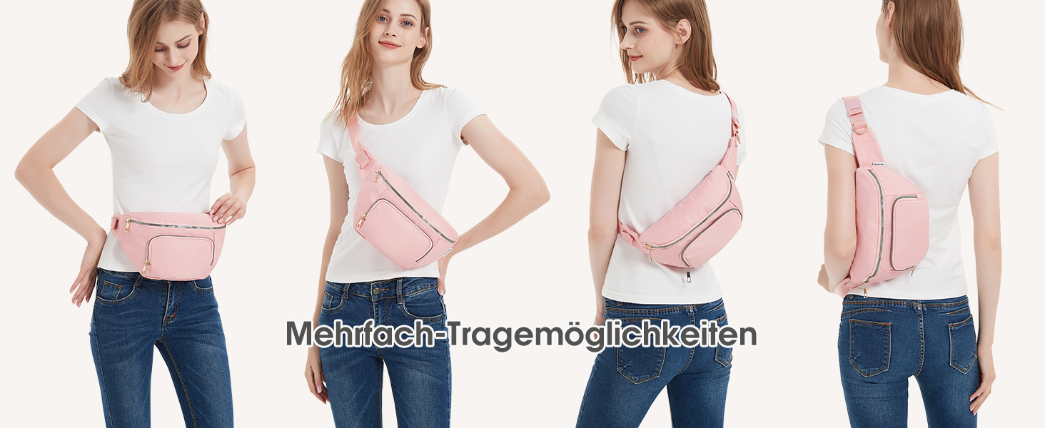 Сумка на пояс для жінок та чоловіків, сіра. Стильна сумка-шоппер з 4 кишенями на блискавці та регульованим ремінцем. Ідеально підходить для подорожей та піших прогулянок. (Запатентовано)