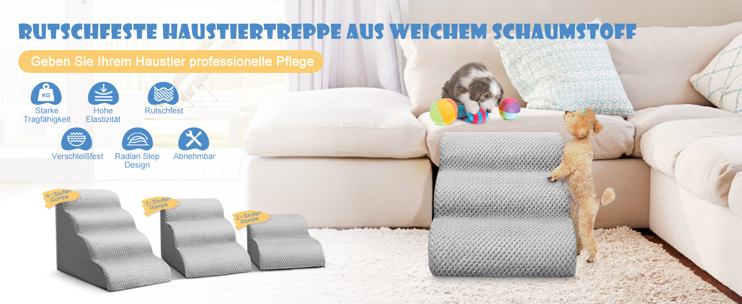 Сходинки для собак Couleeur 3 ступені: зручні та портативні для літніх та поранених тварин