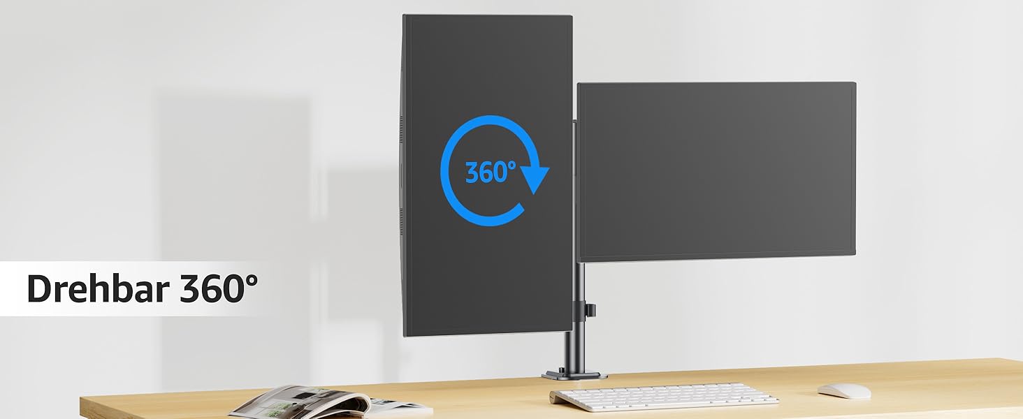 Кріплення для монітора MOUNTUP Dual - для 2 моніторів 13-32 дюйми, регульоване, настільне, VESA 75/100mm