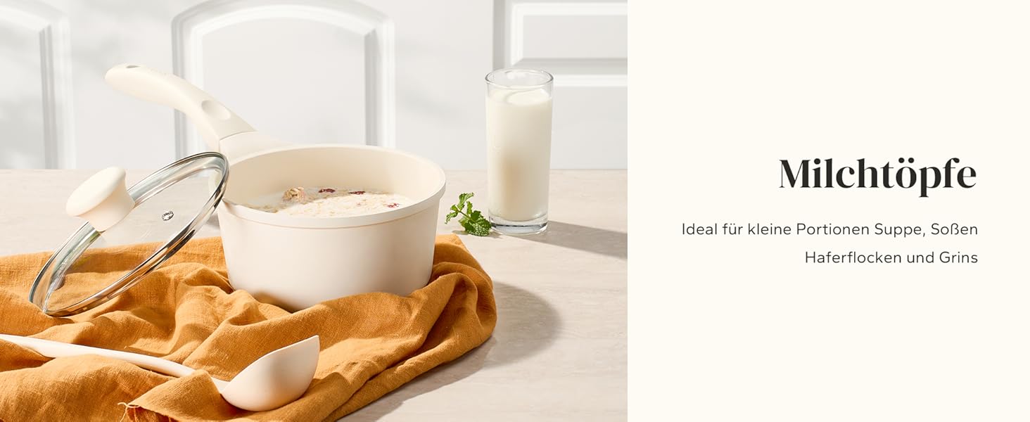 Набір посуду Redchef: 11-ти частинний набір каструль та сковорідок з керамічним покриттям, індукційний, PTFE-free, PFAS-free, для всіх типів плит, безпечний, миється в посудомийній машині (Бежевий)