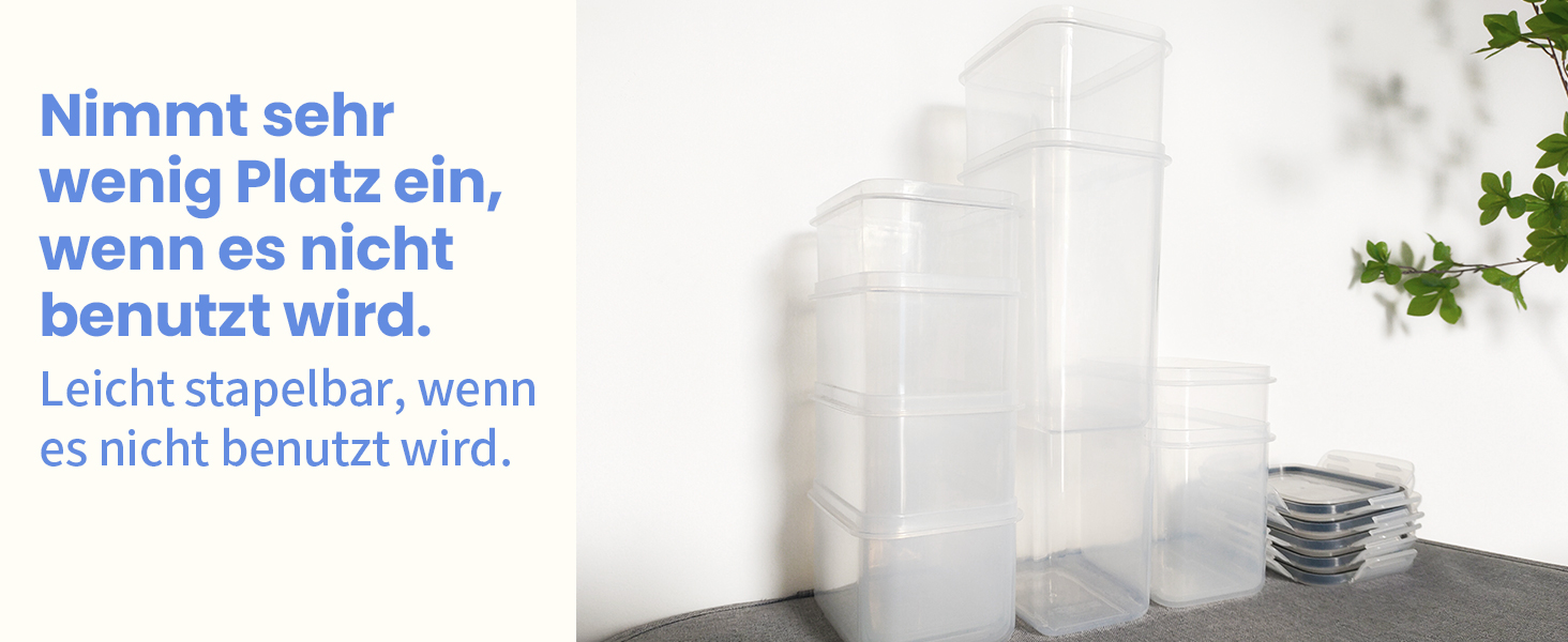 Набір контейнерів для зберігання їжі 10 шт, 1л, BPA-free, з кришкою, повітріодти, для заморожування та Meal Prep, для кухні