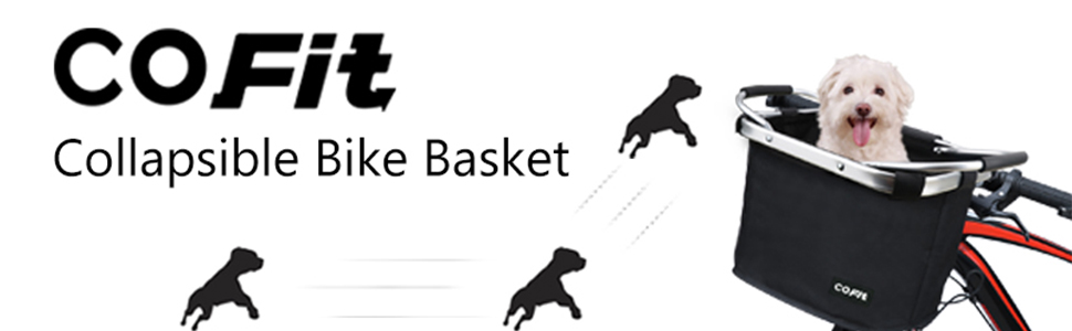 Складаний велосипедний кошик COFIT, знімний багатоцільовий кошик для велосипеда, для тварин, покупок, поїздок, кемпінгу та відпочинку на природі (Чорний)