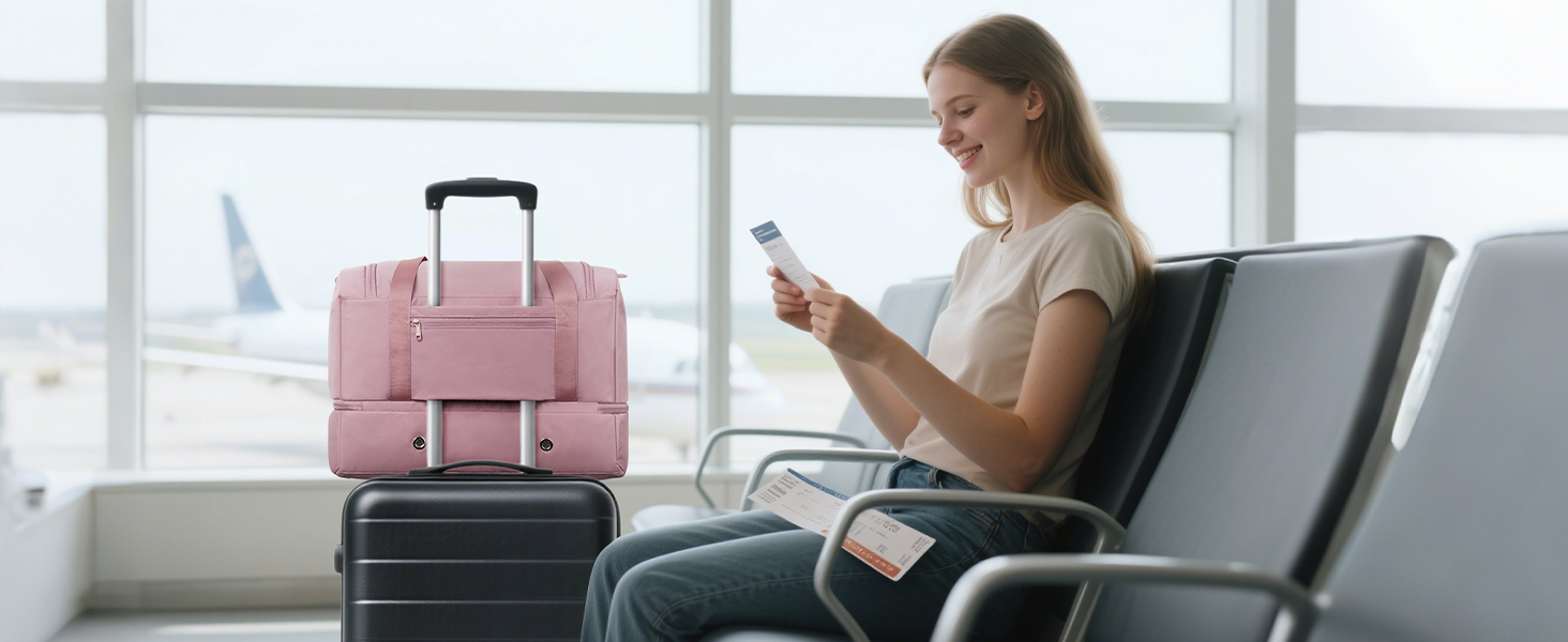 Спортивна сумка Wandf для ручної поклажі в літак (45x36x20 см) з відділенням для взуття та мокрих речей, бежева