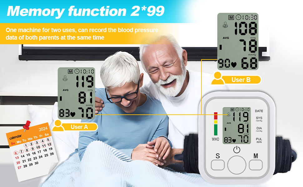 Тонометр на плече цифровий Oberarm, виявлення аритмії та вимірювання пульсу, велика манжета 22-36 см, 2 * 99 місця пам'яті