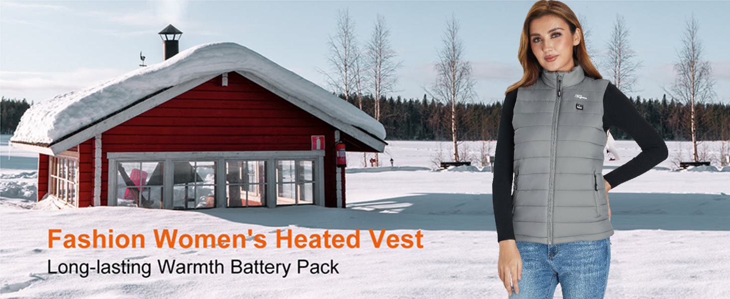 Гріюча жилетка для жінок Telguua з акумулятором 5V 12000mAh, USB-C, 4 зони нагріву, 3 режими температури, для активного відпочинку, біла (XXL, сірий)