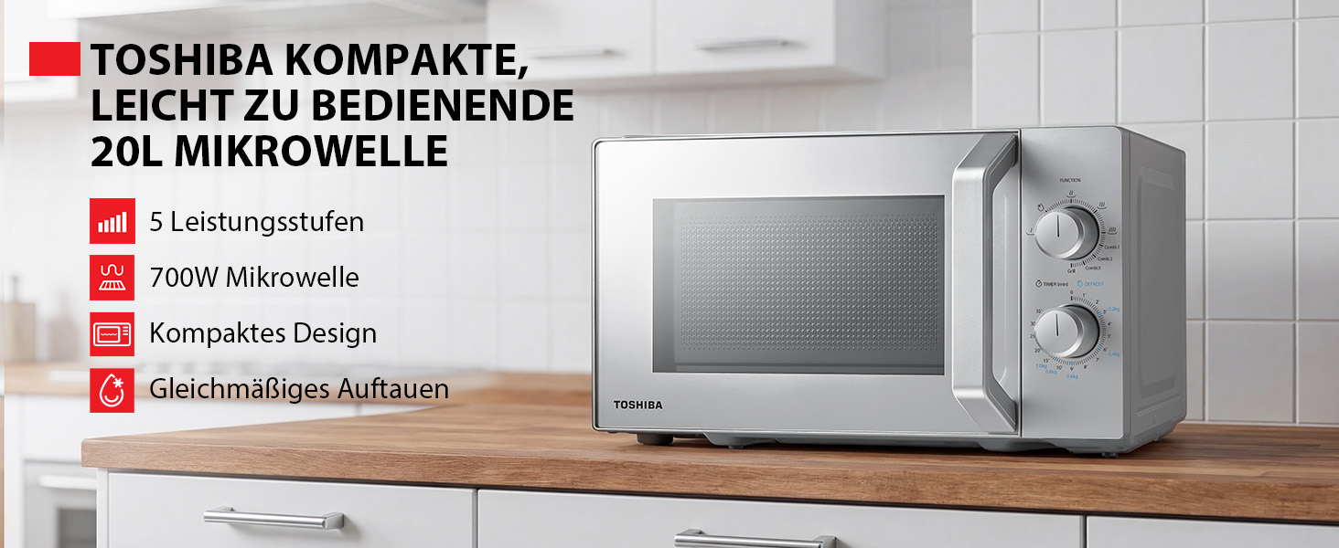 Вбудована мікрохвильова піч Toshiba MW3-AG25PFI(BK) з грилем, 25л, інверторна, 900Вт, цифрова, срібляста