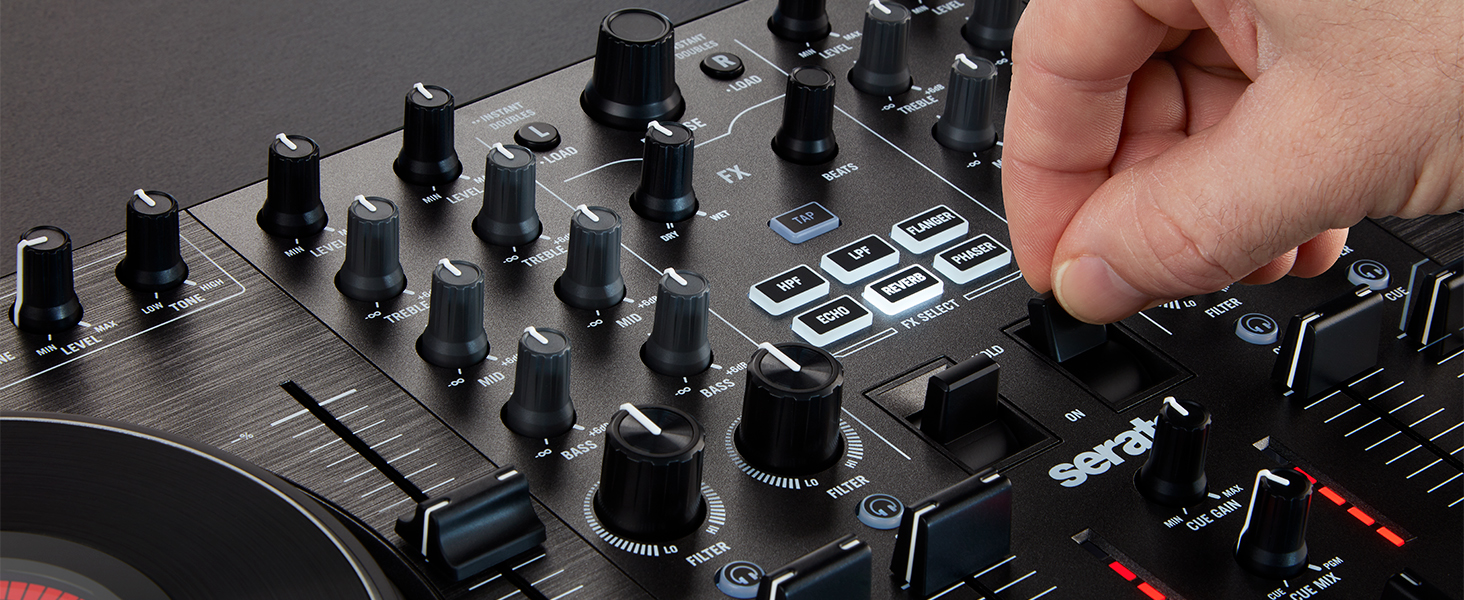 DJ контролер Numark NS4FX 4-канальний з touch-jogwheels, Pads та ефектами, Serato DJ Lite