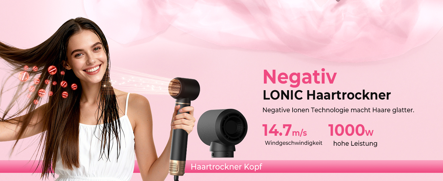 Мультистайлер для волосся 5 в 1 Atopskins Air Styler 1000W: фен-щітка, вирівнювач та плойка для сушіння, завивки та гладкого волосся (Darkschwarz)