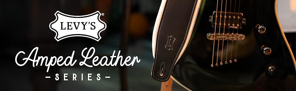 Гітарний ремінь Levy's Leathers Amped Series з натуральної шкіри, темно-коричневий