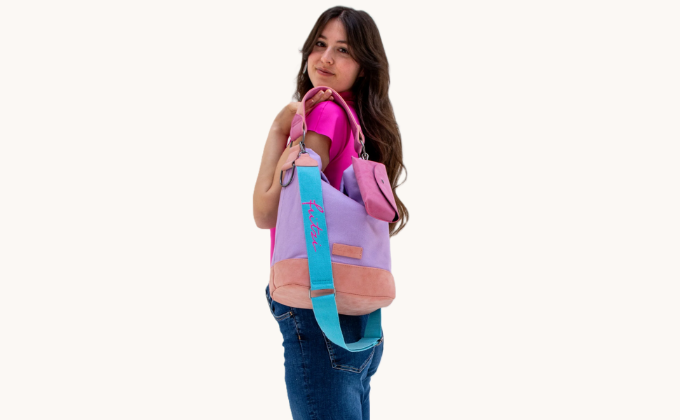 Сумка жіноча Fritzi Izzy Olga Canvas Hobo (бавовна) через плече, міська, пляжна, веганська, з чохлом для окулярів, 37x27x17 см, чорний/рожевий/помаранчевий/зелений/блакитний/рожевий/ліловий/м'ятний/бежевий/неоновий рожевий