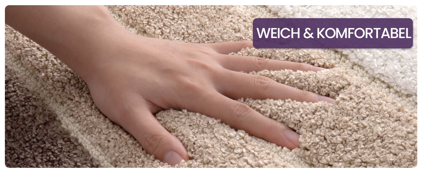 Non-Slip Bathroom Rug - Absorbent Bath Mat 60 x 110 cm - Washable Soft Bath Mat for Bathroom (2-Pack 40 x 60 cm, Beige)