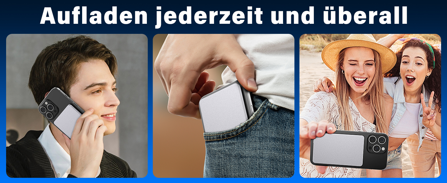 Power Bank Magsafe Mini 5000mAh 22,5W з USB-C, бездротова зарядка, для iPhone 16/15/14/13/12 (Матовий сірий)