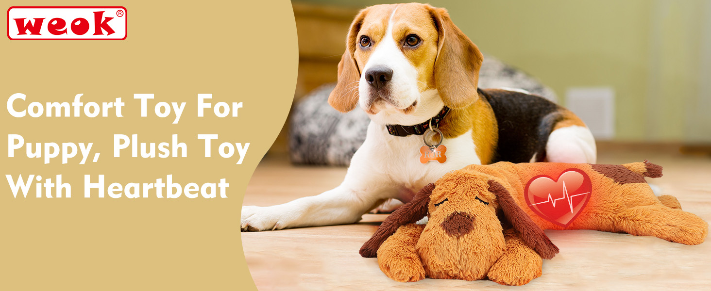 Heartbeat Puppy Toy – Comfort Cuddle Pillow, to Relieve Anxiety, Soothing Aid, Heartbeat Toy for Dogs, Puppy Heartbeat Toy, Sleep Aid