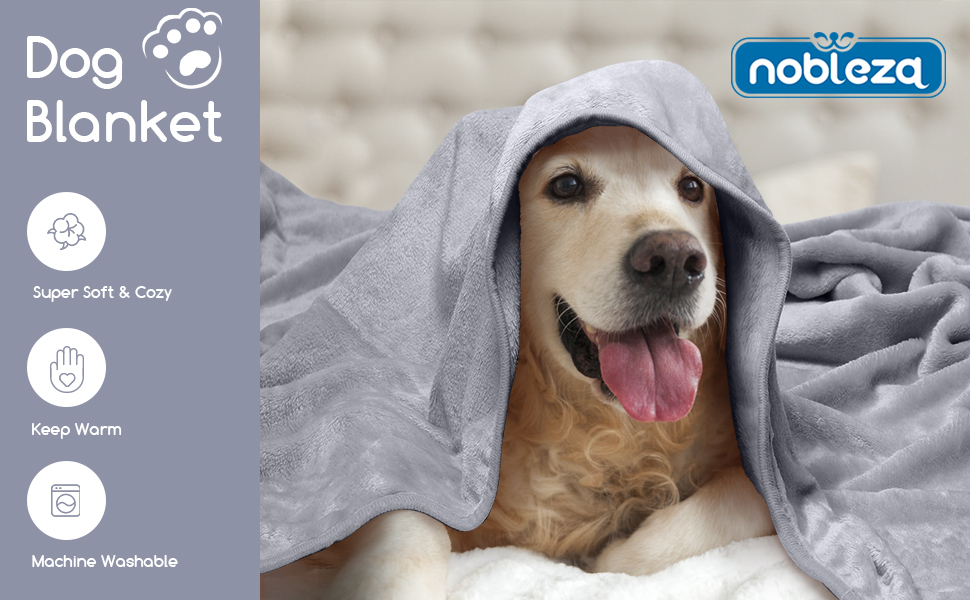 М'яка флісова ковдра для собак Nobleza, 160x100 см, сіра