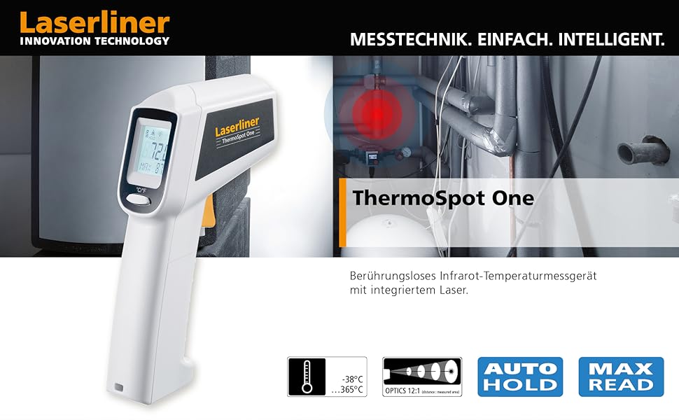 Лазерний інфрачервоний термометр Laserliner - безконтактне вимірювання температури (-38°C - 365°C)